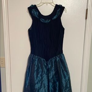 Roberta Bridal Black and Teal Maxi Dress